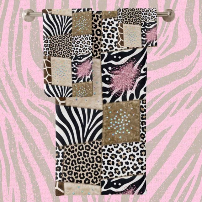 Ensemble de serviettes à motif animal africain ros (Créateur téléchargé)