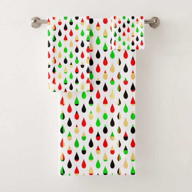 Ensemble de serviettes à motif de gouttes d'eau d' (En situation)