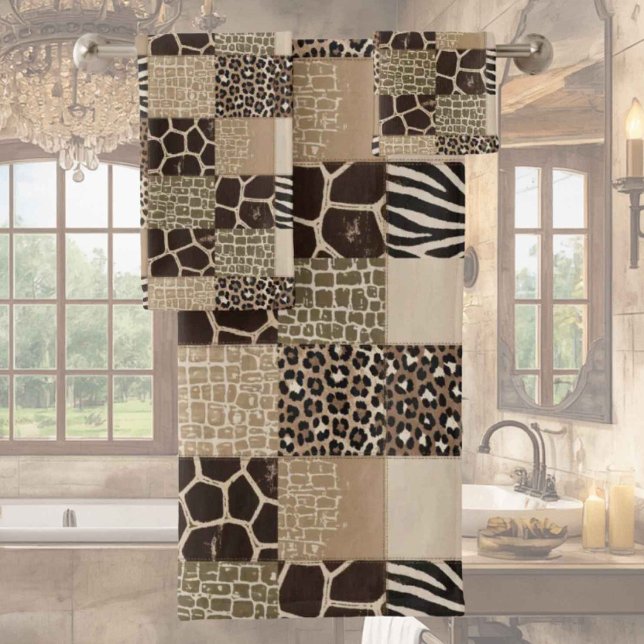 Ensemble de serviettes à motif patchwork d'animaux (Créateur téléchargé)