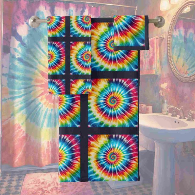 Ensemble de serviettes à motif tie-dye psychédéliq (Créateur téléchargé)