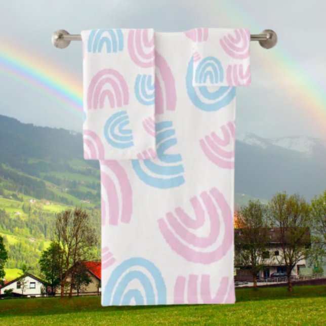 Ensemble de serviettes arc-en-ciel pastel de fiert (Créateur téléchargé)