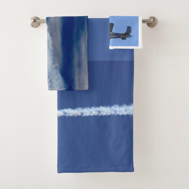 Ensemble de serviettes avions de guerre (En situation)