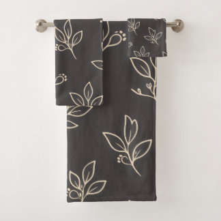 Ensemble de serviettes Black Leaf | Décoration de 