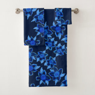 Ensemble de serviettes bleu profond et riche