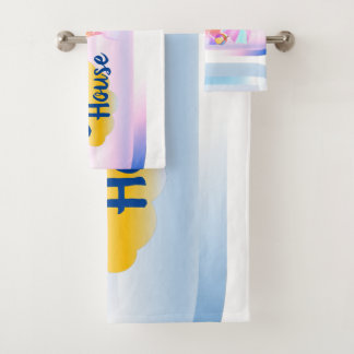 Ensemble de serviettes Blue and Pink Beach House