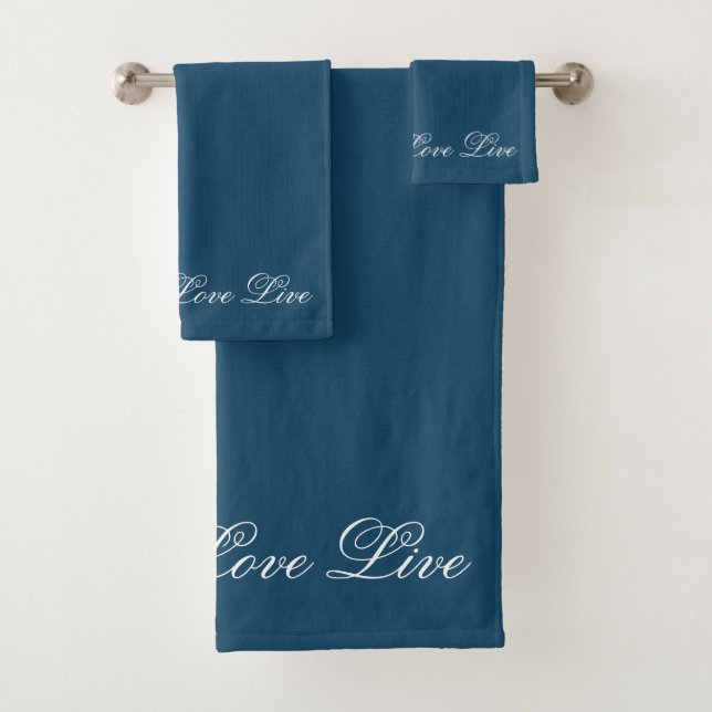 Ensemble de serviettes Blue Laugh Live Love (En situation)