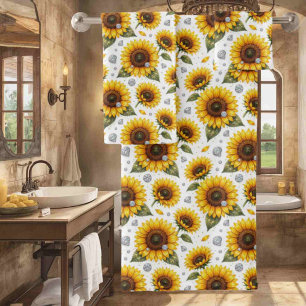 Ensemble de serviettes Boho Tournesols et Diamants