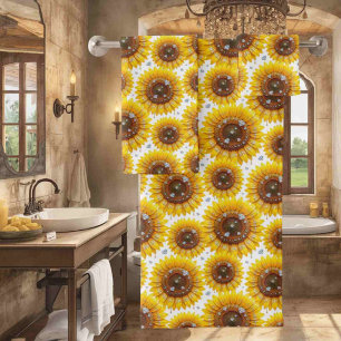 Ensemble de serviettes Boho Tournesols et Diamants