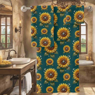 Ensemble de serviettes Boho Tournesols et Diamants