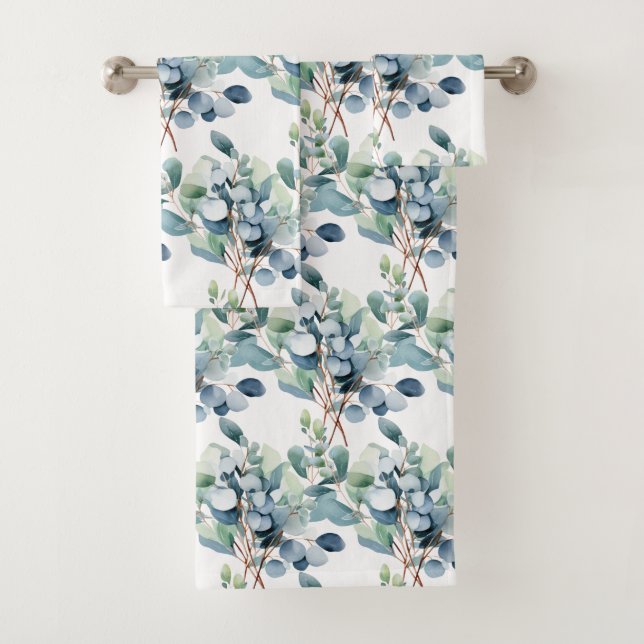 Ensemble de serviettes botaniques de verdure (En situation)