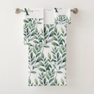 Ensemble de serviettes botaniques élégantes à moti
