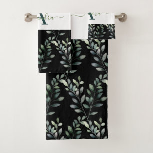Ensemble de serviettes botaniques élégantes à moti