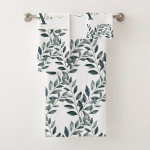 Ensemble de serviettes botaniques élégantes à moti