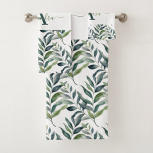 Ensemble de serviettes botaniques élégantes à moti