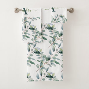 Ensemble de serviettes botaniques élégantes à moti
