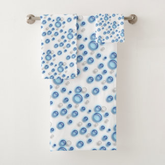 Ensemble de serviettes - Bulles bleues