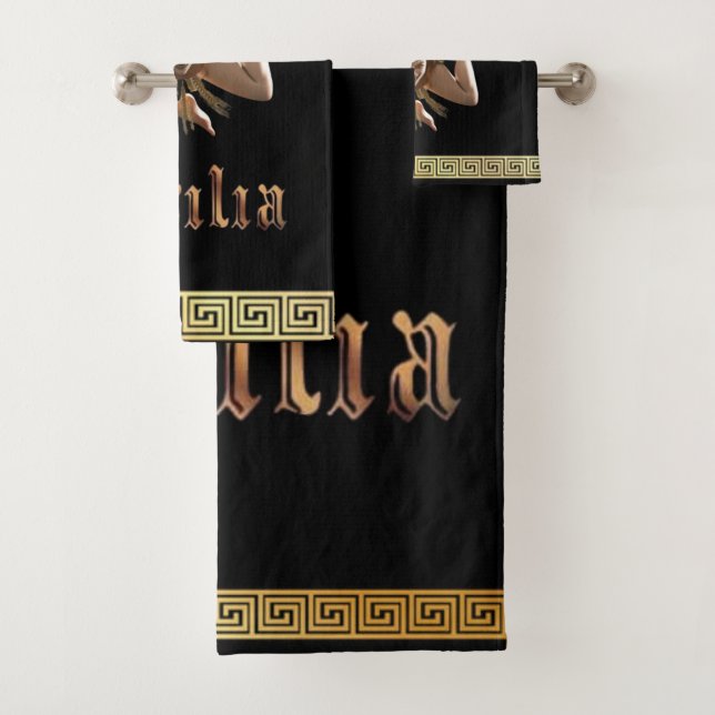 Ensemble de serviettes cadeau Medusa sicilienne (En situation)