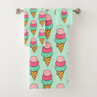 Ensemble de serviettes cônes de glace cadeau