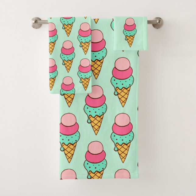Ensemble de serviettes cônes de glace cadeau (En situation)