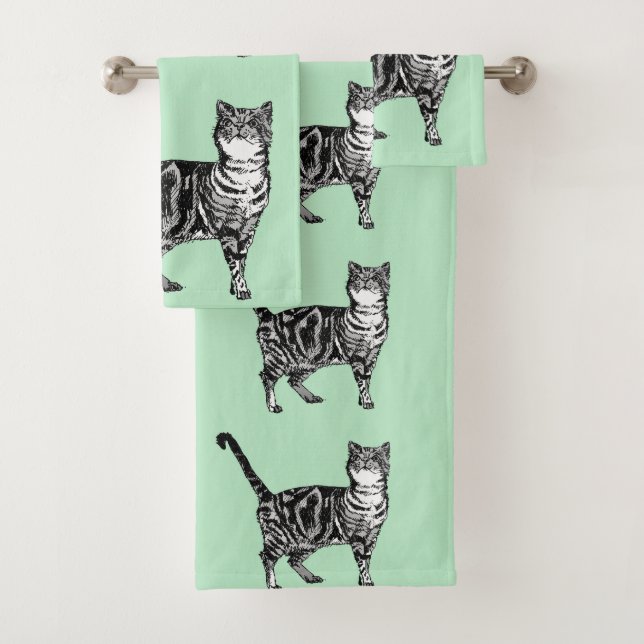 Ensemble de serviettes d'art pour chats et chats à (En situation)