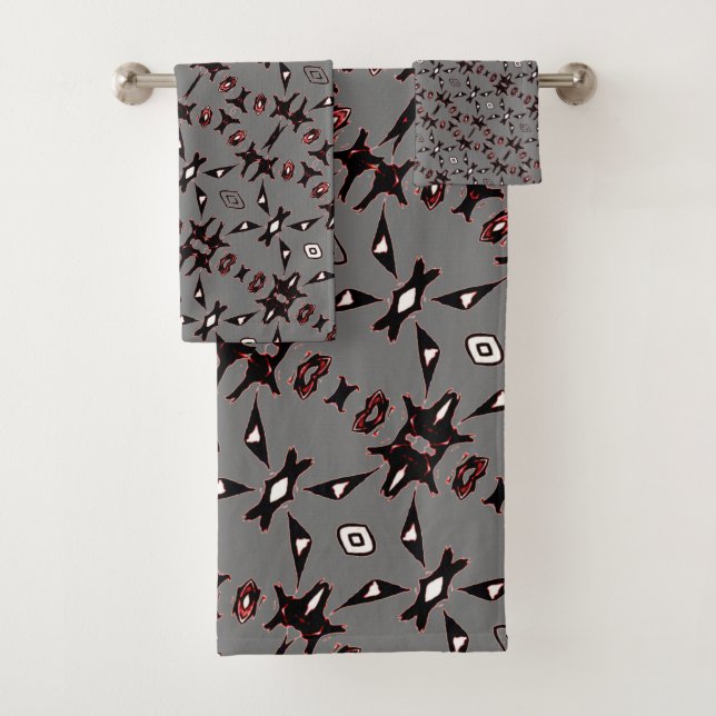 Ensemble de serviettes d'art Smokey Grey (En situation)