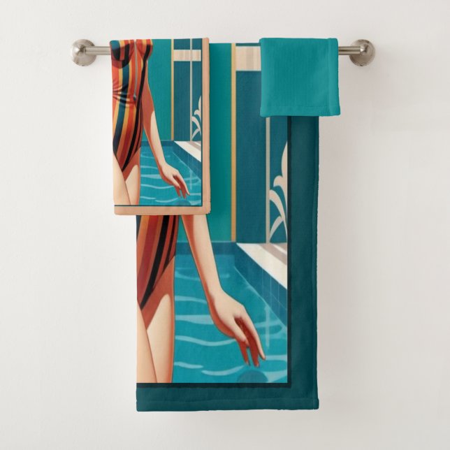 Ensemble de serviettes de bain 1920. (En situation)