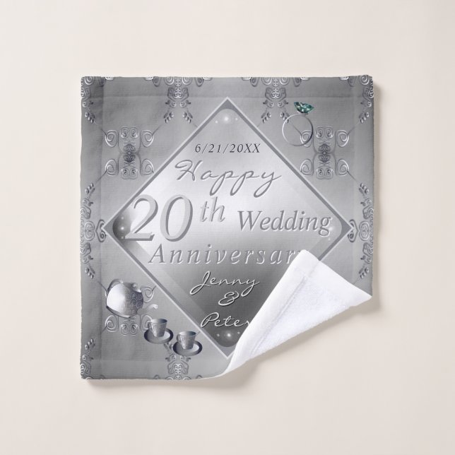 Ensemble de serviettes de bain 20ème anniversaire  (Gant de toilette)