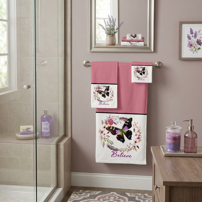 ensemble de serviettes de bain à couronne florale  (Créateur téléchargé)