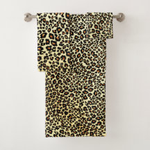 Ensemble de serviettes de bain à imprimé léopard