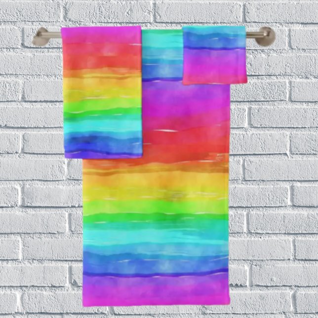 Ensemble de serviettes de bain à l'aquarelle arc-e (Créateur téléchargé)
