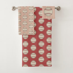 Ensemble de serviettes de bain à motif de baseball