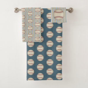 Ensemble de serviettes de bain à motif de baseball
