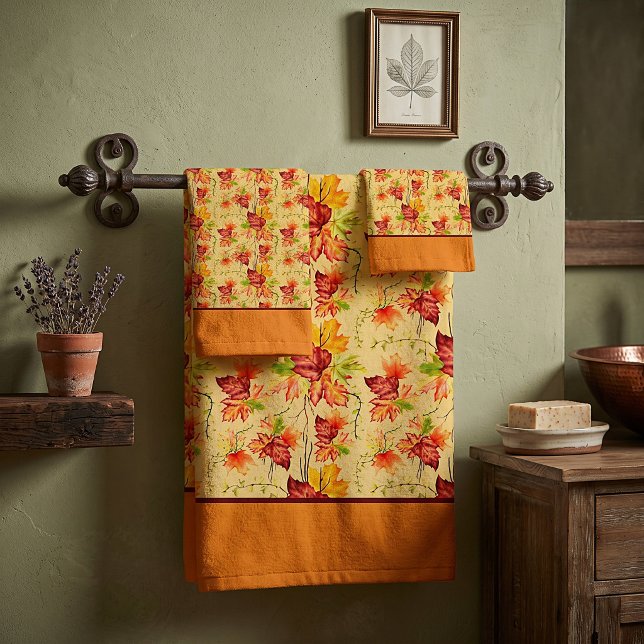 Ensemble de serviettes de bain à motif de feuilles (Créateur téléchargé)