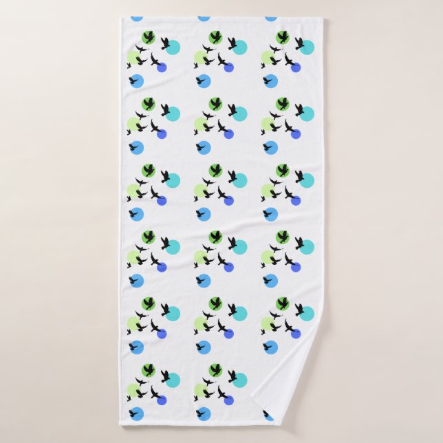 Ensemble de serviettes de bain à motif d'oiseau ab (Serviette de bain)