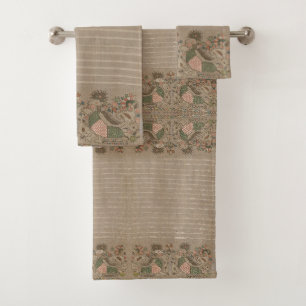 Ensemble de serviettes de bain à motif d'oiseau gr