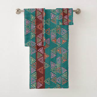 Ensemble de serviettes de bain à motif géométrique