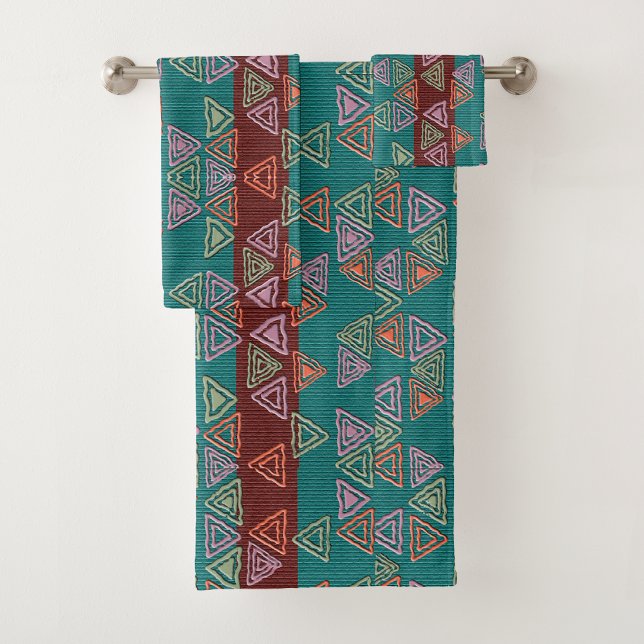 Ensemble de serviettes de bain à motif géométrique (Créateur téléchargé)