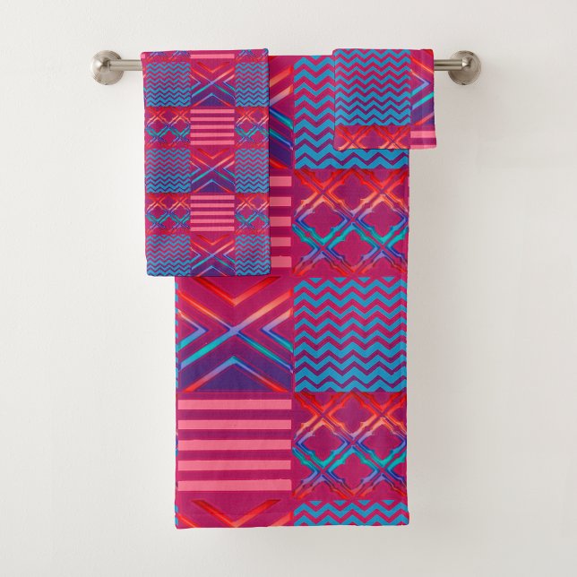 Ensemble de serviettes de bain à motif géométrique (Créateur téléchargé)