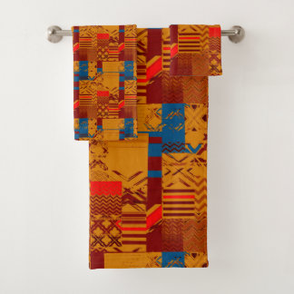 Ensemble de serviettes de bain à motif géométrique
