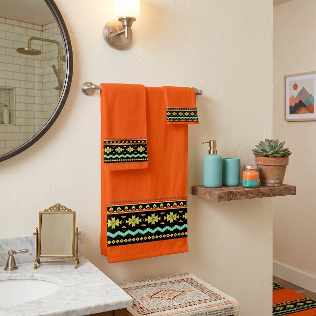 Ensemble de serviettes de bain à motif tribal lumi (Créateur téléchargé)