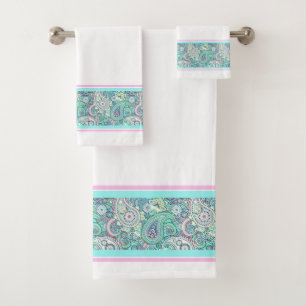 Ensemble de serviettes de bain à motifs cachemire
