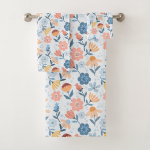 Ensemble de serviettes de bain à motifs floraux