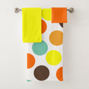 Ensemble de serviettes de bain à points orange, ja