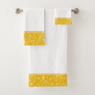 ensemble de serviettes de bain à symboles musicaux