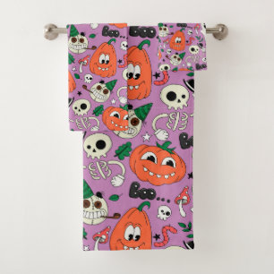Ensemble de serviettes de bain à thème Halloween