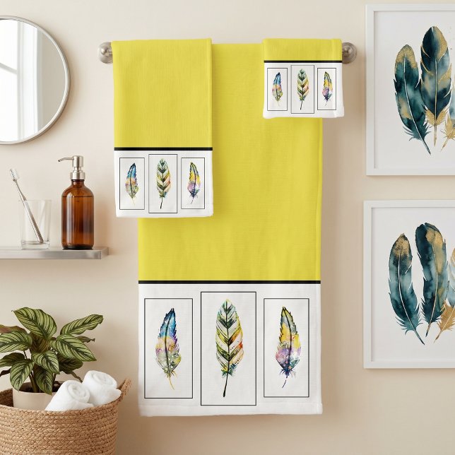 Ensemble de serviettes de bain à trois plumes (Créateur téléchargé)