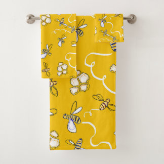 Ensemble de serviettes de bain Abeilles à miel