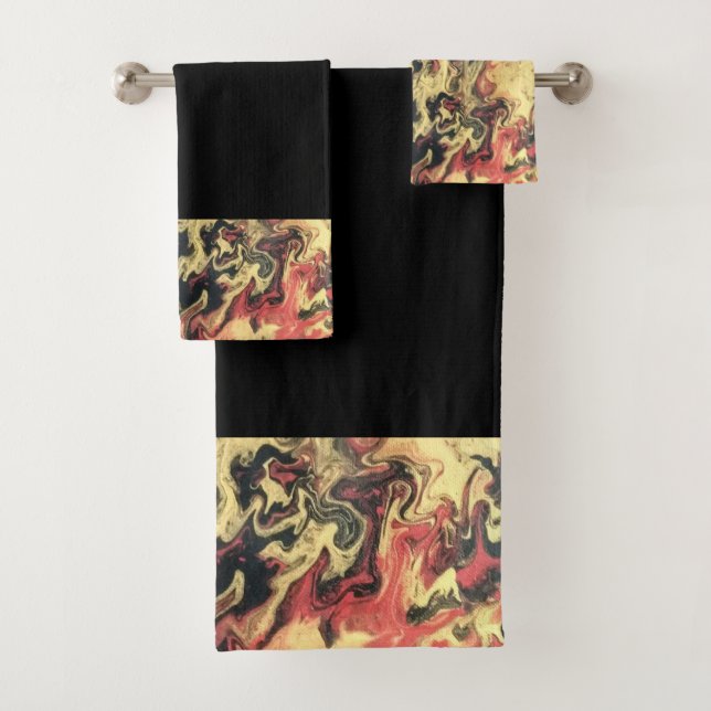 Ensemble de serviettes de bain Abstrait en or noir