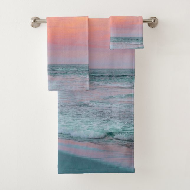 Ensemble de serviettes de bain américaine en coule (En situation)