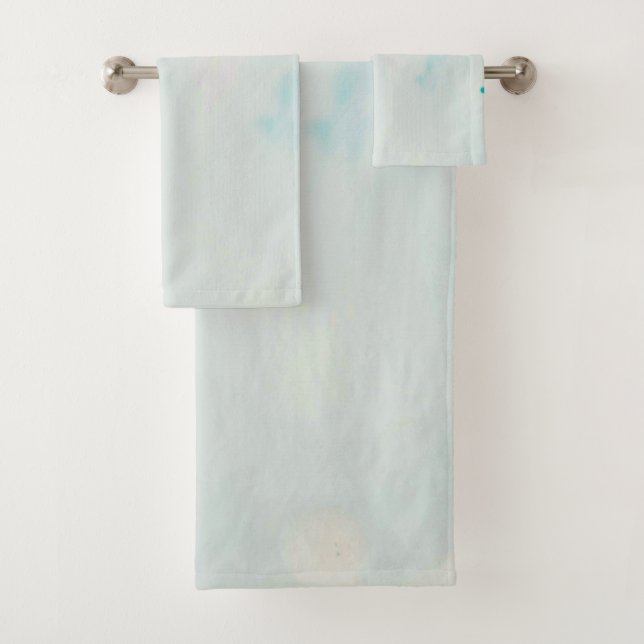 Ensemble de serviettes de bain américaine en coule (En situation)